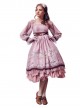 Royal Carousel smoke pink Lolita long-sleeved OP