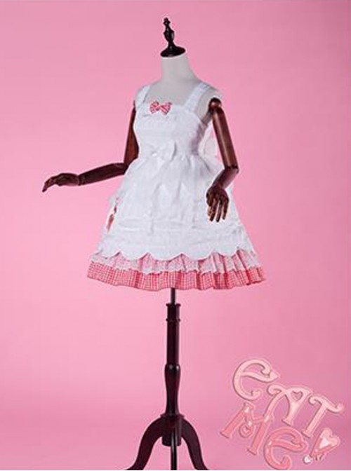 Come eat me! White chiffon Lolita Jumper Skirt