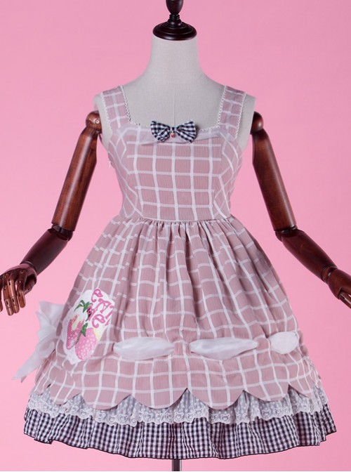 Come eat me! Pink Chiffon Lolita Jumper Skirt