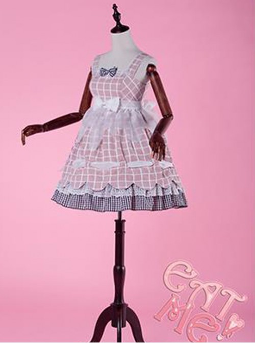 Come eat me! Pink Chiffon Lolita Jumper Skirt