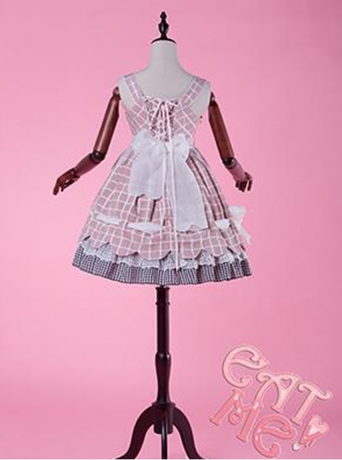 Come eat me! Pink Chiffon Lolita Jumper Skirt