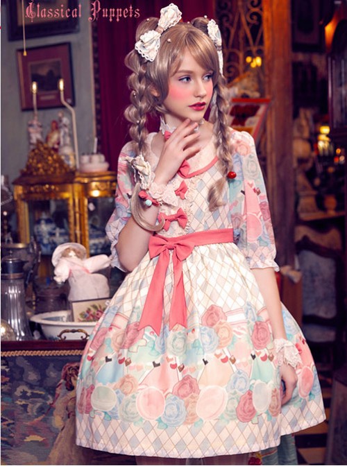 The Girl's Breasts Half Sleeve Little High Waist Sea Salt Cheese Lolita Dress