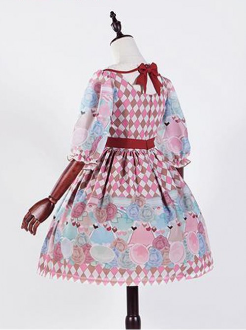 The Girl's Breasts Half Sleeve Little High Waist Toffee Cotton Candy Lolita Dress