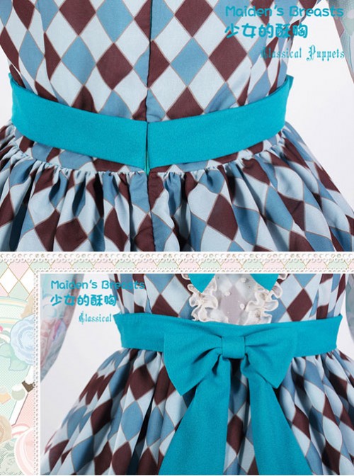 The Girl's Breasts Half Sleeve Little High Waist Whisky Heart Chocolate Lolita Dress