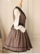 Earl Tea Retro College Style Woolen Brown Vest Lolita Skirt Set