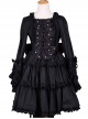 Palace Style Retro Lace Long Sleeve Black Gothic Lolita Dress