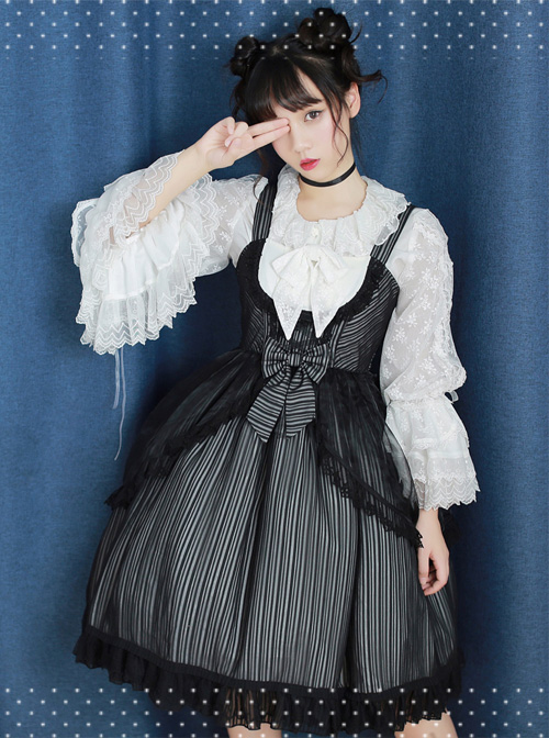 Soft Stripe Chiffon Sweet Lolita Sling Dress