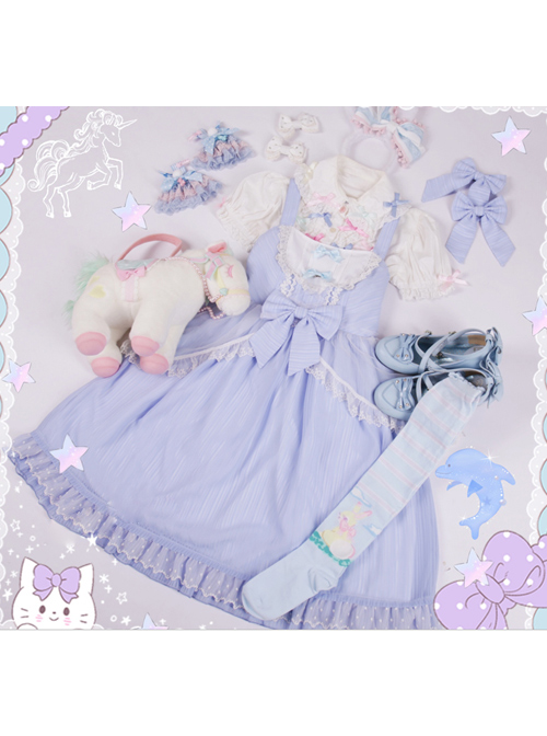 Soft Stripe Chiffon Sweet Lolita Sling Dress