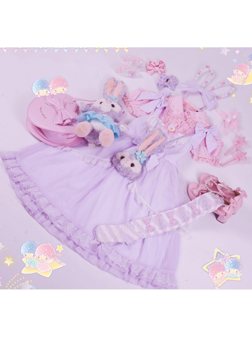 Soft Stripe Chiffon Sweet Lolita Sling Dress