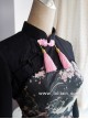 Cotton Chinese Style Printing Standing Collar Tassel Bowknot Qi Lolita Seventh Sleeves Dress