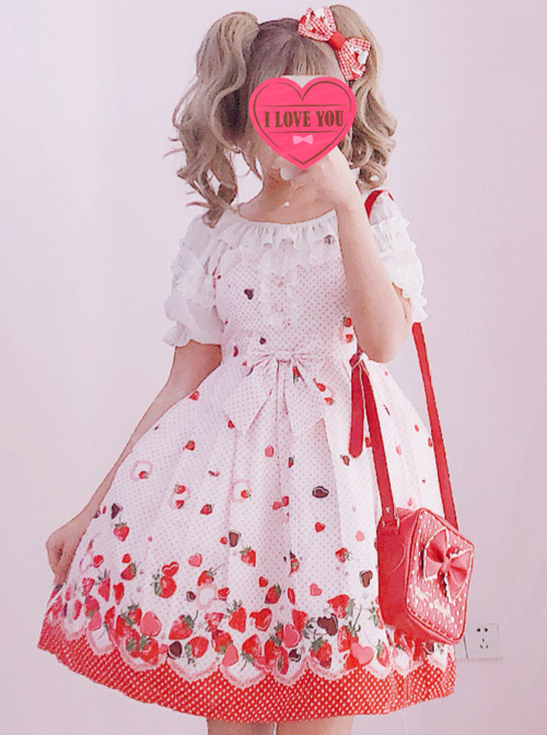 Chocolate Strawberry Sweet Lolita Sling Dress