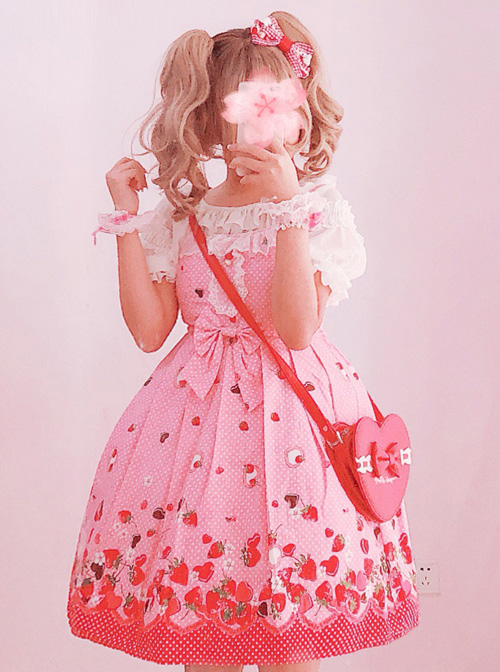 Chocolate Strawberry Sweet Lolita Sling Dress