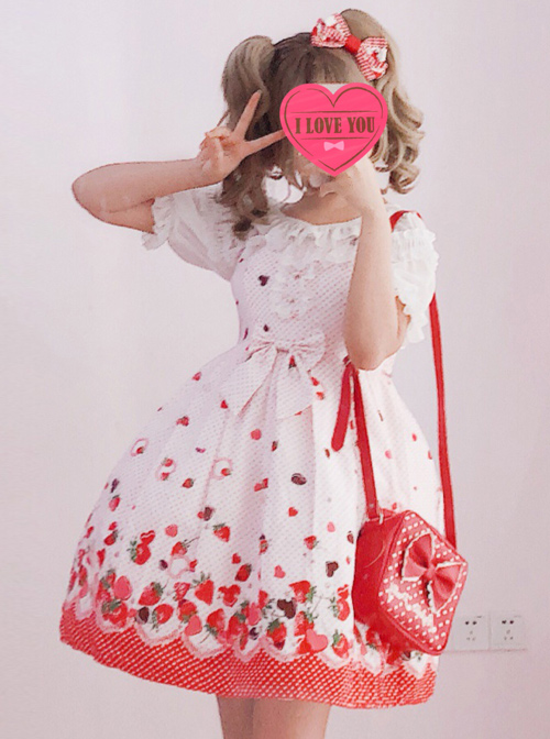 Chocolate Strawberry Sweet Lolita Sling Dress