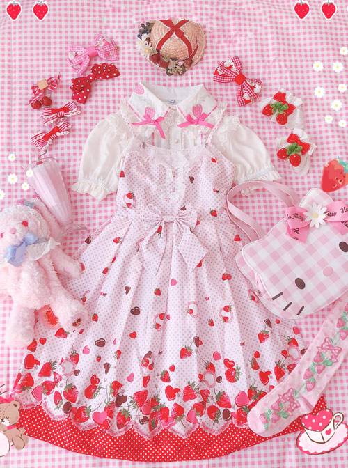 Chocolate Strawberry Sweet Lolita Sling Dress