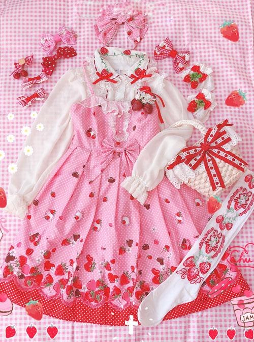 Chocolate Strawberry Sweet Lolita Sling Dress