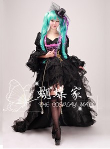 Vocaloid Miku Black Deluxe Edition Cosplay Lolita Dress And Hat Costume
