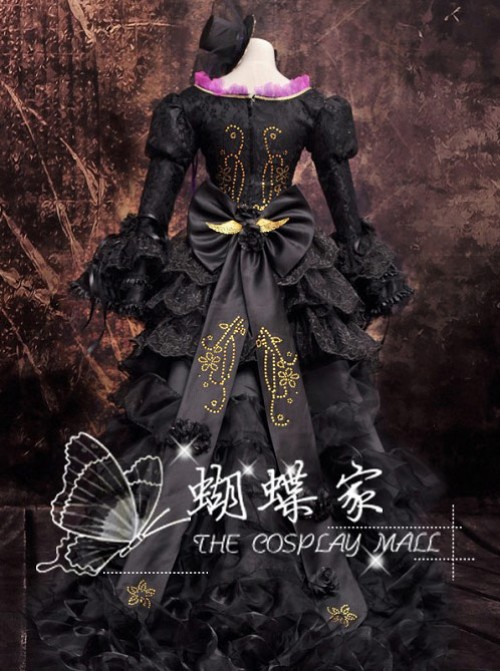 Vocaloid Miku Black Deluxe Edition Cosplay Lolita Dress And Hat Costume