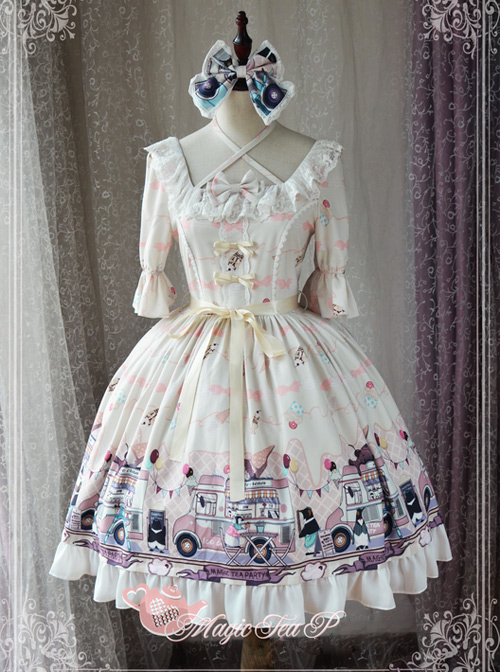 Magic Tea Party Ice Cream Party Series Short Sleeve Sweet Lolita Dress