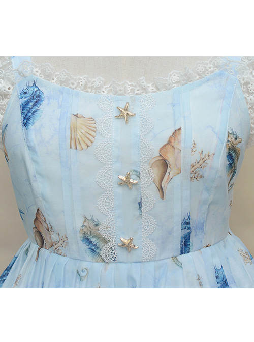 Starfish Song Light Blue Sweet Lolita Sling Dress