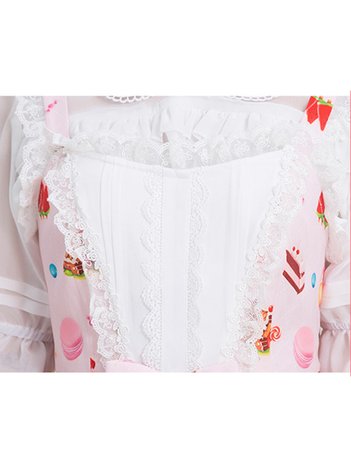 Dessert Printing Sweet Lolita Pink Sling Dress