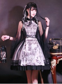 Chinese Style Ink Painting Printing Classic Lolita Dress