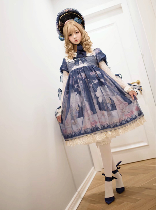 My First Love Series Flower Cake Classic Lolita Long Sleeve Dress