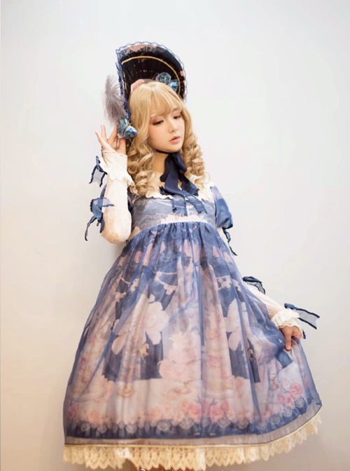 My First Love Series Flower Cake Classic Lolita Long Sleeve Dress