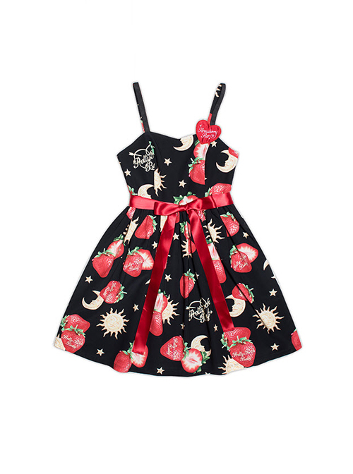 Strawberries Floating In The Universe Series Normal Waist Version Sweet Lolita Sleeveless Dress