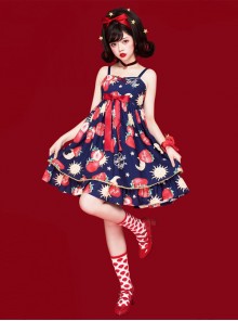 Strawberries Floating In The Universe Series High Waist Version Sweet Lolita Sleeveless Dress