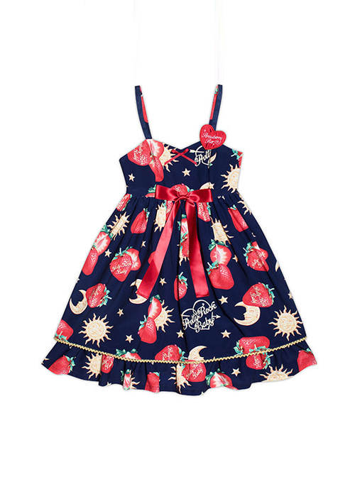 Strawberries Floating In The Universe Series High Waist Version Sweet Lolita Sleeveless Dress