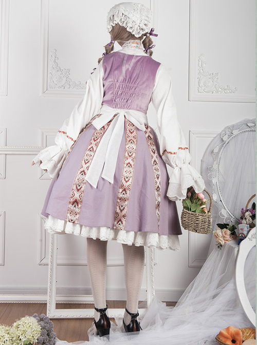 Anna Polka Series Embroidery Retro Classic Lolita Jumper Dress