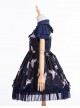 Dark Blue Retro Chinese Style Classic Lolita Short Sleeve Dress