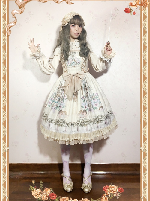 Angel's Music Chapter Series Printing Classic Lolita Sling Dress
