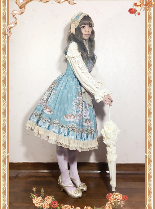 Angel's Music Chapter Series Printing Classic Lolita Sling Dress