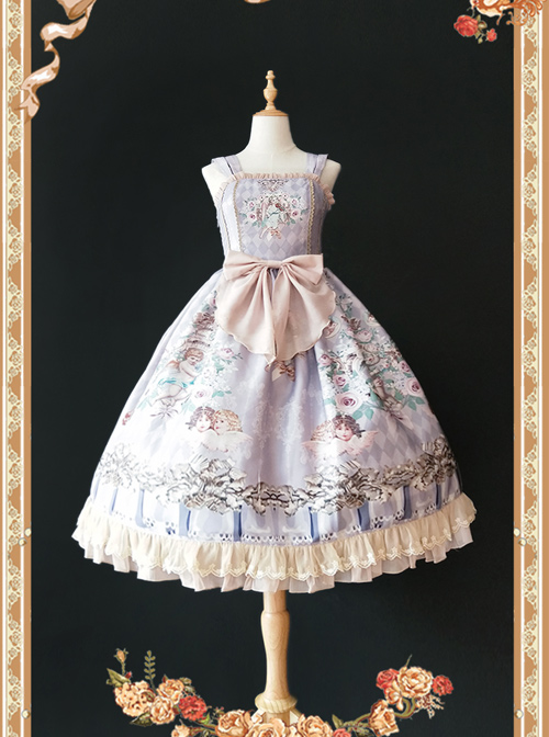 Angel's Music Chapter Series Printing Classic Lolita Sling Dress