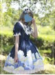 Magic Tea Party Starry Sky Series Dark Blue Sweet Lolita Short Sleeve Dress