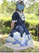 Magic Tea Party Starry Sky Series Dark Blue Sweet Lolita Short Sleeve Dress