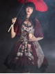 Red-crowned Crane Pattern Chinese Style Classic Lolita Half Sleeve Dress