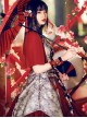 Red-crowned Crane Pattern Chinese Style Classic Lolita Half Sleeve Dress