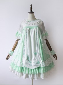 Camellia Series Chinese Style Embroidery High Waist Lolita Dress