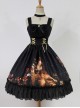 Song Of Time Black Lace-up Retro Classic Lolita Sling Dress