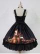 Song Of Time Black Lace-up Retro Classic Lolita Sling Dress