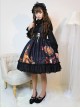 Song Of Time Black Lace-up Retro Classic Lolita Sling Dress