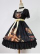 Song Of Time Black Lace-up Retro Classic Lolita Short Sleeve Dress