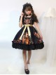 Song Of Time Black Lace-up Retro Classic Lolita Short Sleeve Dress