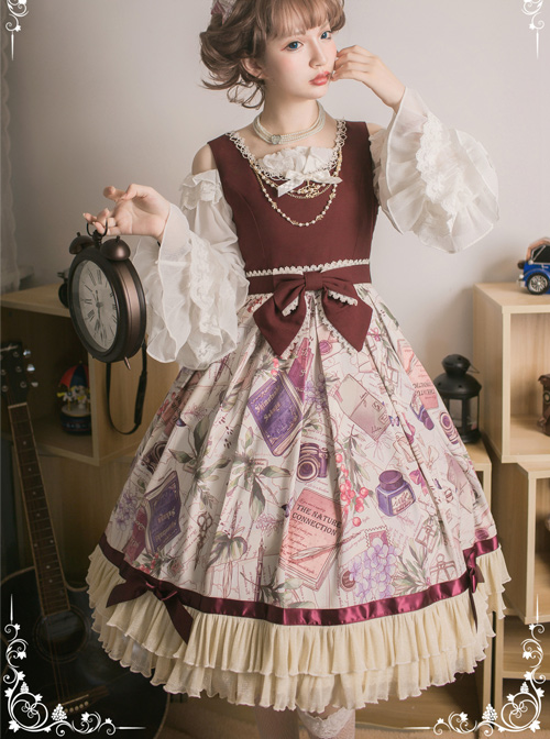 Collect The Traveler Series Wine Red Classic Lolita Sleeveless Dress