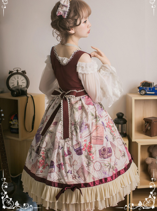 Collect The Traveler Series Wine Red Classic Lolita Sleeveless Dress