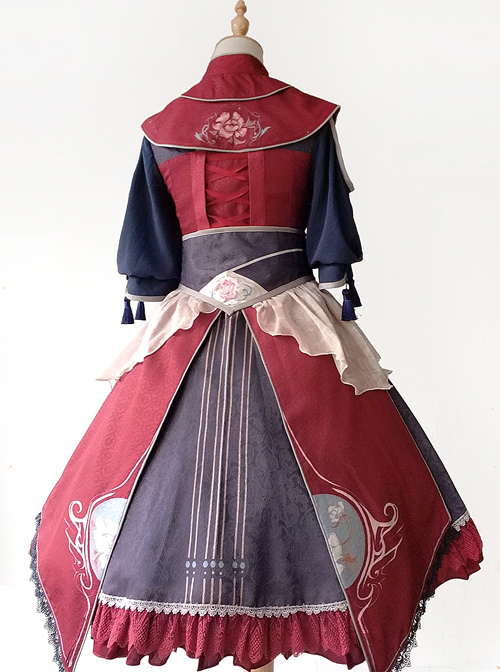 Infanta- The Traditional (Chinese) Opera Chinese Style Printing Classic Lolita Short Sleeve Dress