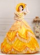 Yellow Satin Lace Lolita Prom Dress