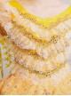 Yellow Satin Lace Lolita Prom Dress